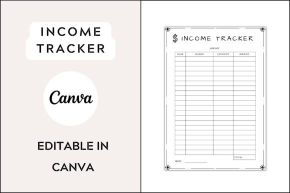 Editable Income Tracker Template