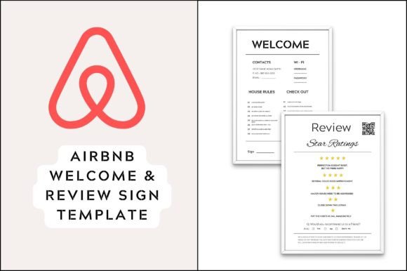 Welcome Sign and Review Rating Sign
